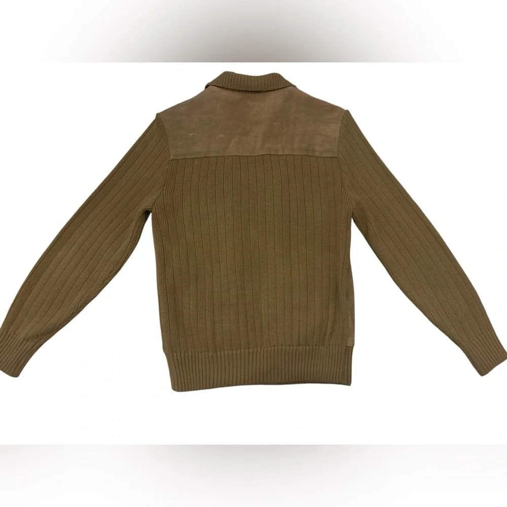 Vintage 80s 90s Suede Leather Knit Bomber Jacket Counter Action Women’s Medium - Picture 6 of 7